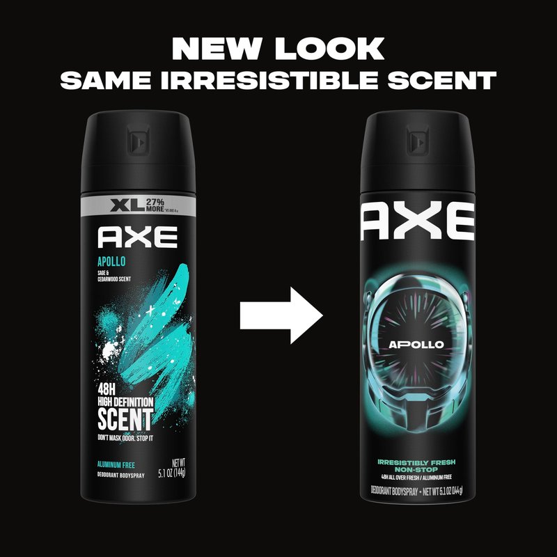 AXE Apollo Deodorant Body Spray For Men, Sage & Cedarwood 48H Odor Protection Aluminum Free Body Spray Deodorant 5.1 oz
