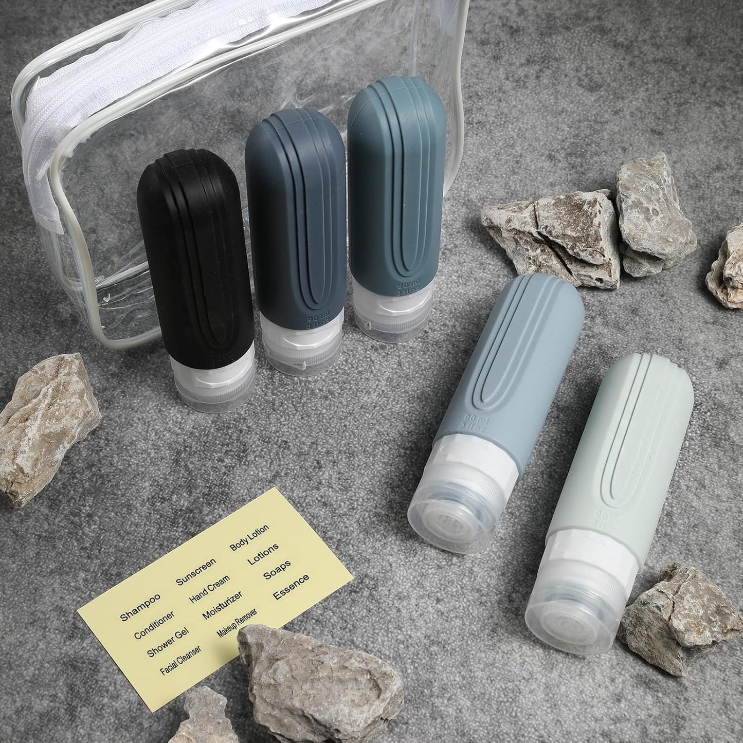 Travel Bottles for Toiletries - TSA Approved 3oz Leak Proof Containers | 5 Pack BPA Free Travel Accessories