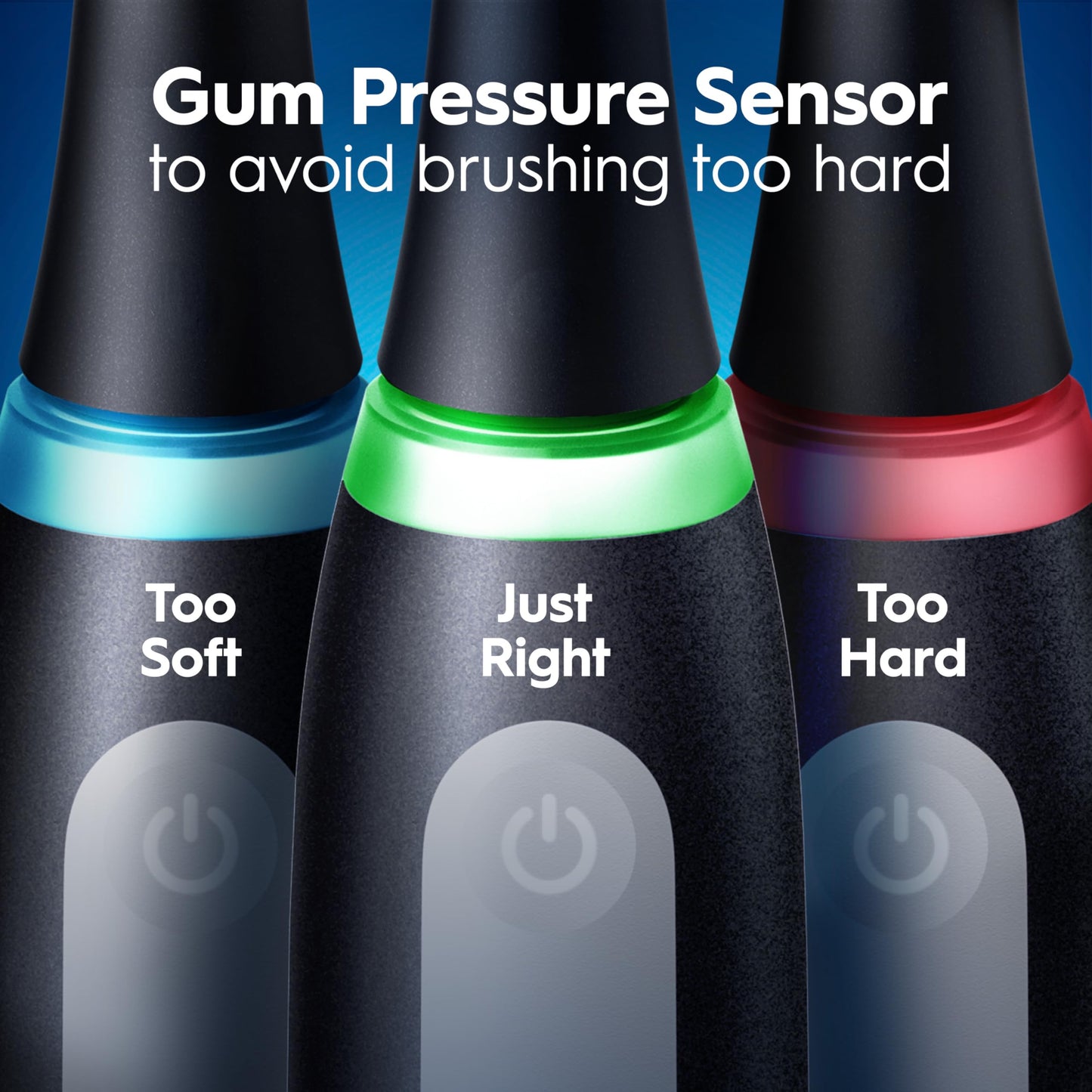 Oral-B Rechargeable Electric Toothbrush, iO3 Limited Deep Clean, 3 Cleaning Modes, Visual Pressure Sensor to Protect Gums, 2 Brush Heads, Travel Case, ICY Blue