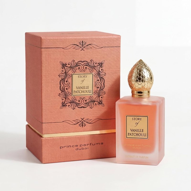Prince Parfums Dubai | Story of Vanille Patchouli Extrait de Parfum - Alluring Floral Blend of Vanilla & Tonka Bean - 3.4 Oz