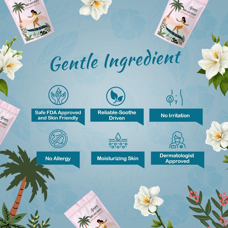 Ajoura Hard Wax Beads, Jasmine Formula for Coarse Hair Removal on Sensitive Skin, Ideal for Face, Brazilian, Bikini, and Underarms, 1lb Refill for Home Wax Kit