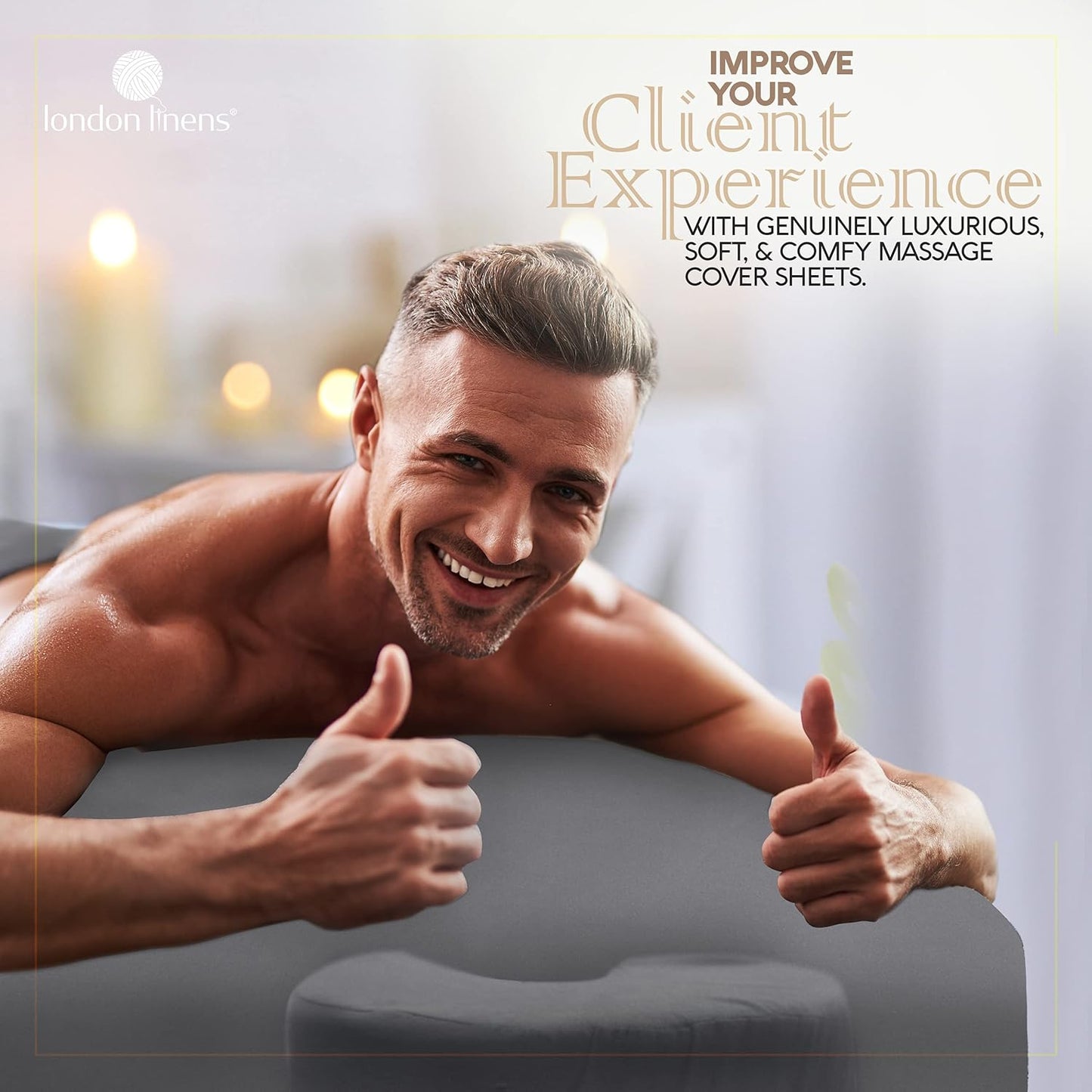 Soft Microfiber Massage Table Sheets Set - 3-Piece Cover, Fitted Sheet & Face Rest | Grey