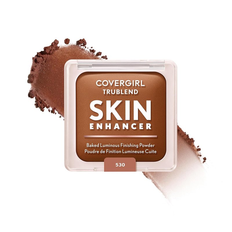 COVERGIRL TruBlend Skin Enhancer - Baked Luminous Face Powder with Hyaluronic Acid & White Rose Extract | 530 Cocoa Brownie