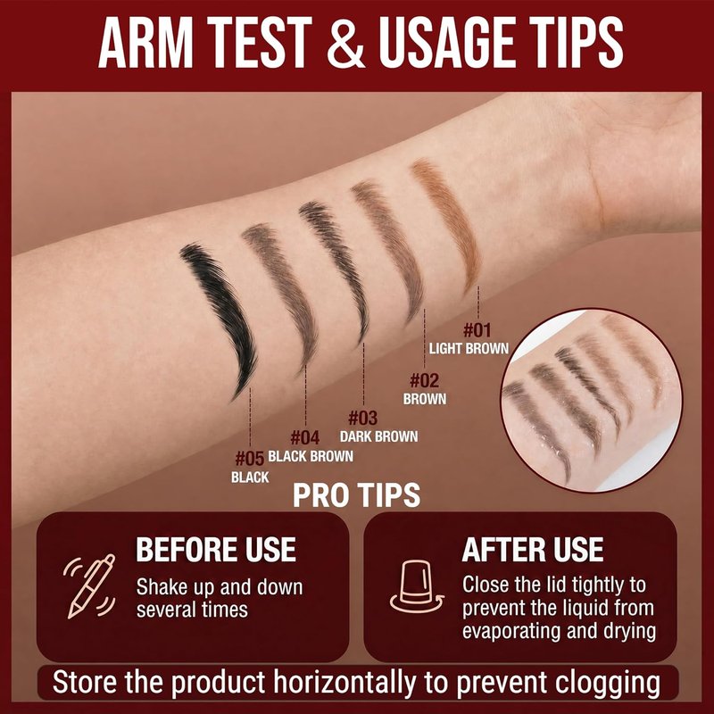 Eyebrow Pencil - 2-in-1 Microblading Pen with Ultra-Fine Tips | Waterproof Long-Lasting Formula for Natural Fuller Brows, Black