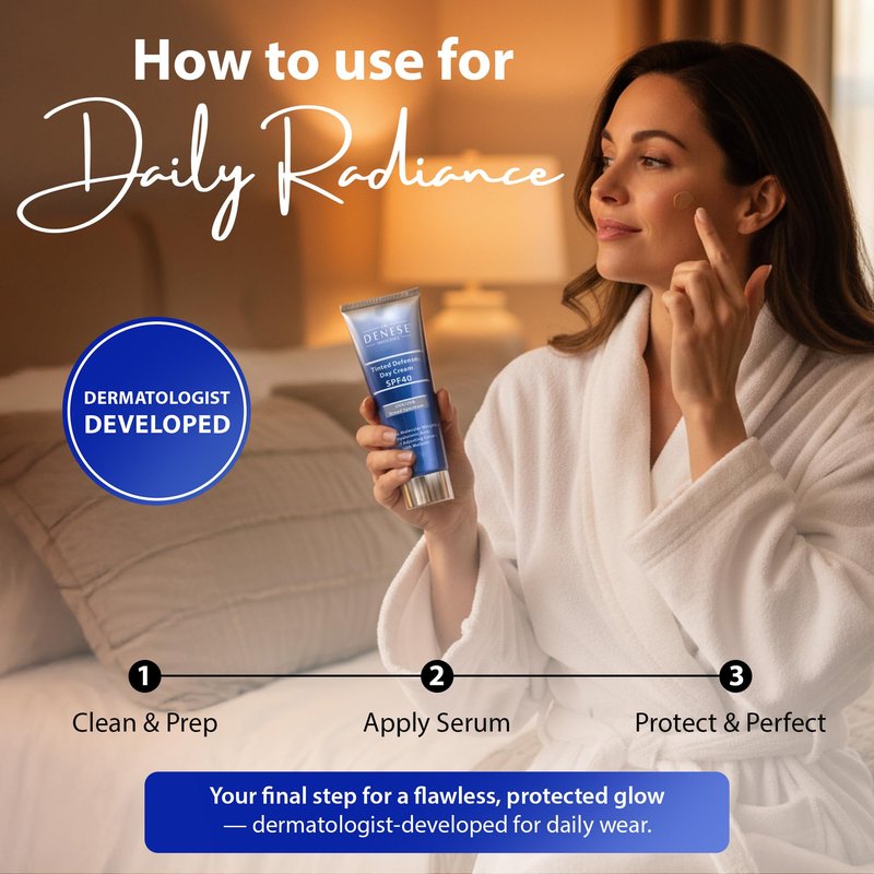 Dr. Denese SPF 40 Defense Day Cream (Rich) 4 oz – Tinted Moisturizer and Daily Sunscreen for Radiant Hydrated Skin – BB Cream with Antioxidants for Smooth Even Tone – Broad Spectrum SPF Protection