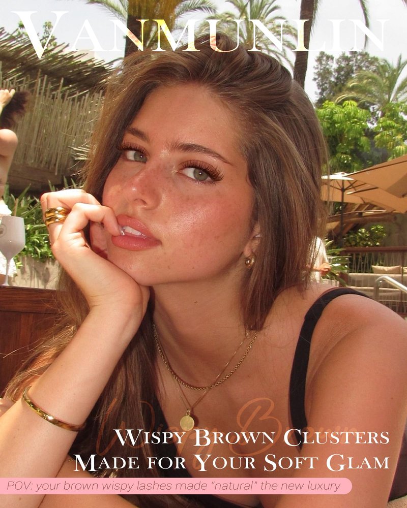 Natural Brown Lash Clusters Kit Wispy Eyelashes Clusters Kit C Curl Cluster Eyelash Extensions 10-16mm Cluster Lashes DIY Eyelash Clusters Waterproof Individual Lashes Extension Kit with Brush