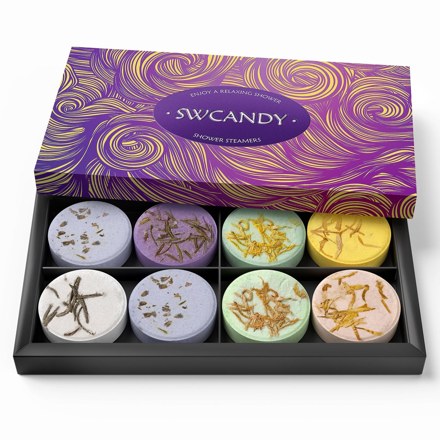 Shower Steamers Aromatherapy Birthday Gifts for Women - SWCANDY 8 Pcs Travel Essentials, Hotel Shower Spa Holidays Mom Wife Grandma Sister Her Self Care Relaxation with Natural Essential Oils Home