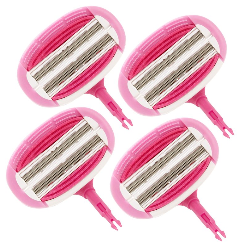 Aveline Smooth Razor Blade Refill 6-Blade Cartridges for Close Shave without Tugging, Pulling, Redness, or Razor Burns - for Sensistive Skin (4 Refills)