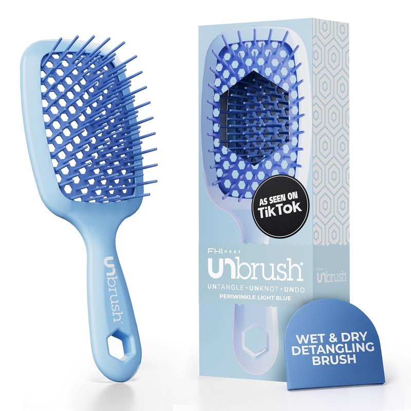 FHI Heat Detangling Brush | Pain-Free Brushing for All Hair Types - Durable DuoFlex Anti-Static Bristles, Lightweight Handle