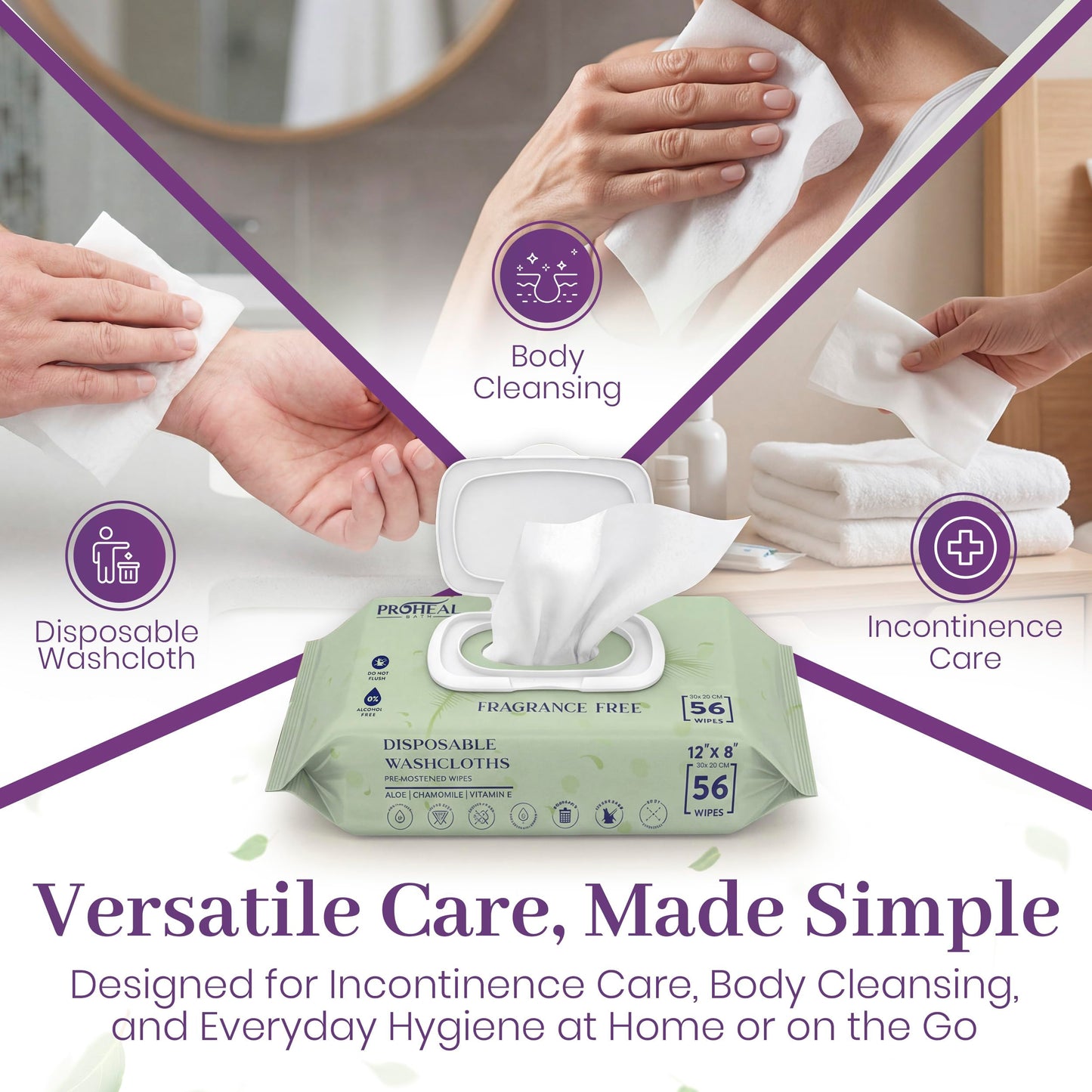 X Large Wet Wipes for Adults - 6 Packs of 56 [336 Count] Disposable Incontinence Wipes, 12" x 8" Adult Wipes for Elderly - Personal Body Wipes for Women and Men, Pre Moistened Adult Washcloths