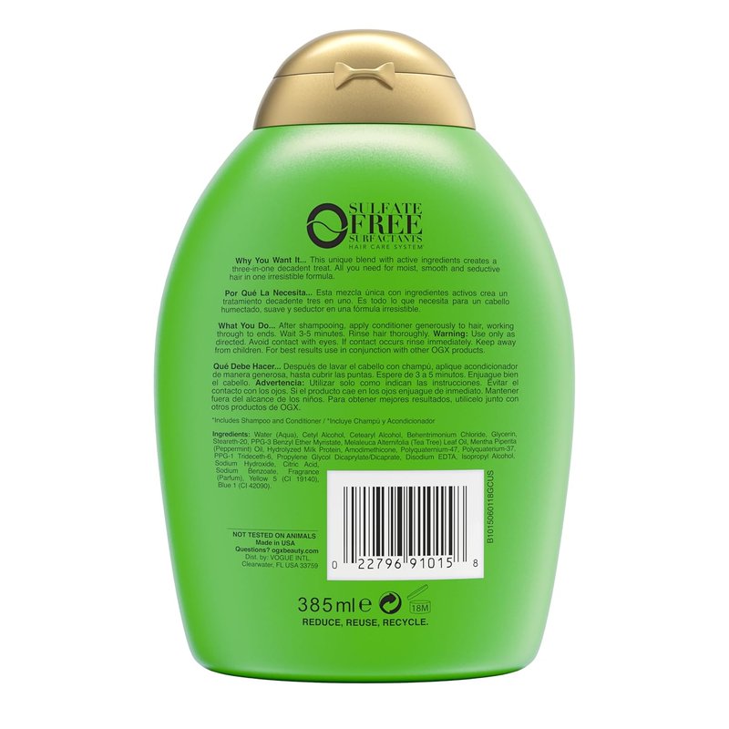 OGX Hydrating Tea Tree Mint Conditioner - Nourishing Scalp Care with Tea Tree & Peppermint Oil | 13 fl oz