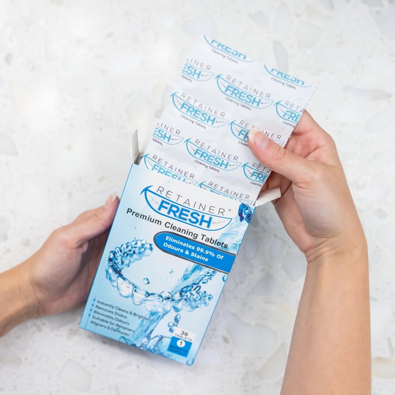 Retainer Fresh Retainer Cleaner Tablets - Denture Cleaner, Retainer Cleaning Tablets, Mouth Guard Cleaner, Aligner Cleaner, Brite Retainer Tablets 120 Tablets 4 Month
