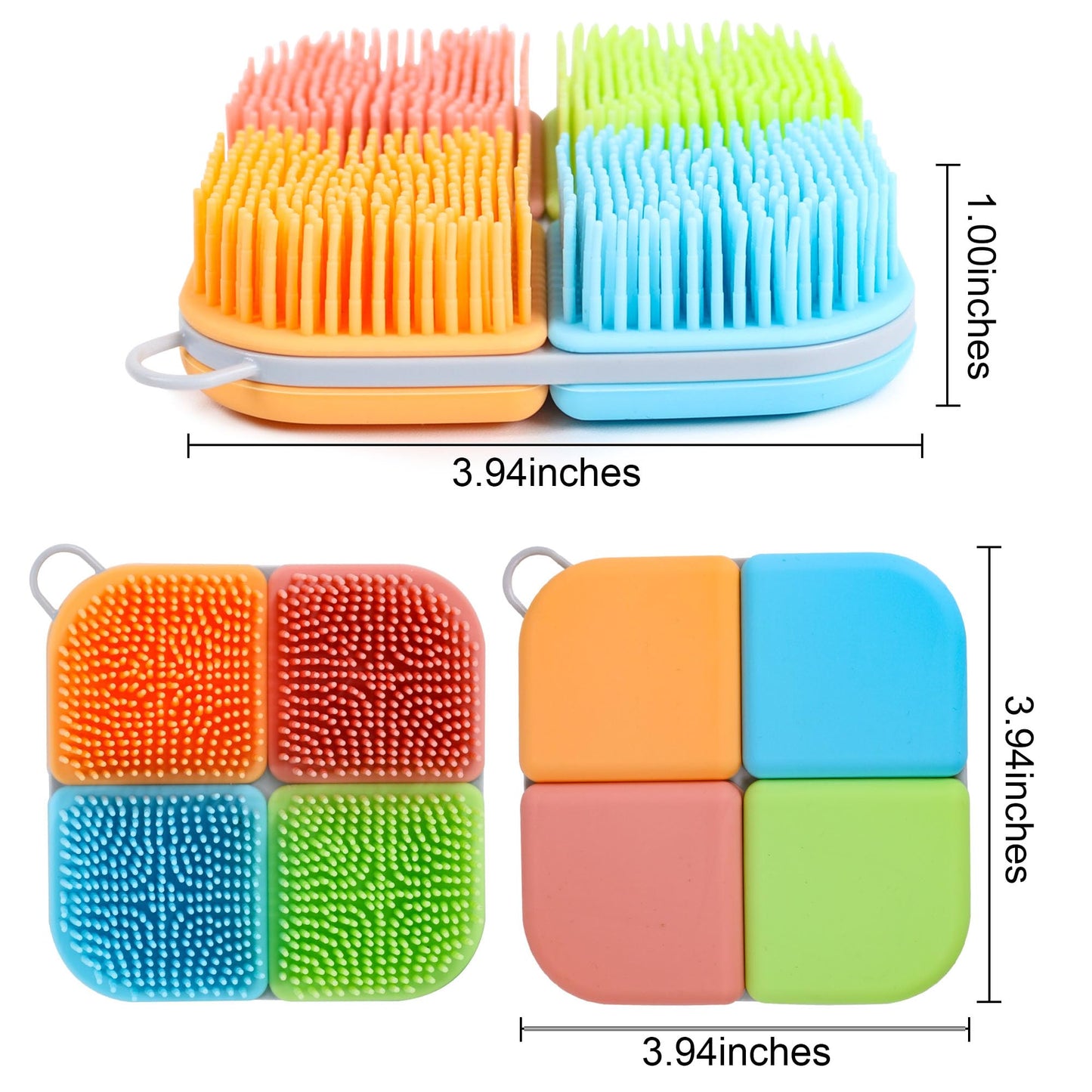 OWIIZI Silicone Loofah Gentle Exfoliating Body Scrubber Food-Grade Soft Lather Well Bath Scrub Brush for Shower or Face