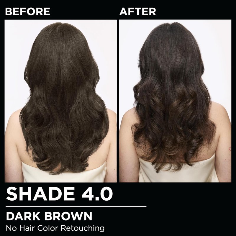 Garnier Olia Hair Color - Ammonia-Free Permanent Dye for 100% Gray Coverage | 4.0 Dark Brown, 2 Count