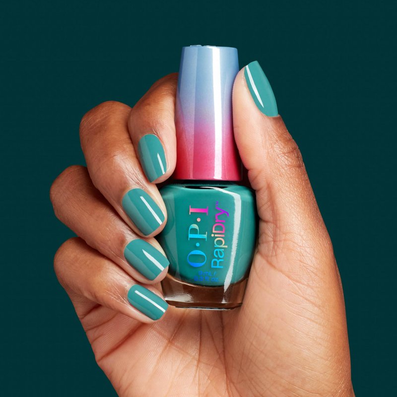 OPI RapiDry What a Winterful World | Opaque Cool Dark Teal Crème Quick Dry Nail Polish | Vegan, Smudge Proof, Fast Drying | Snow Time to Waste | Holiday 2025
