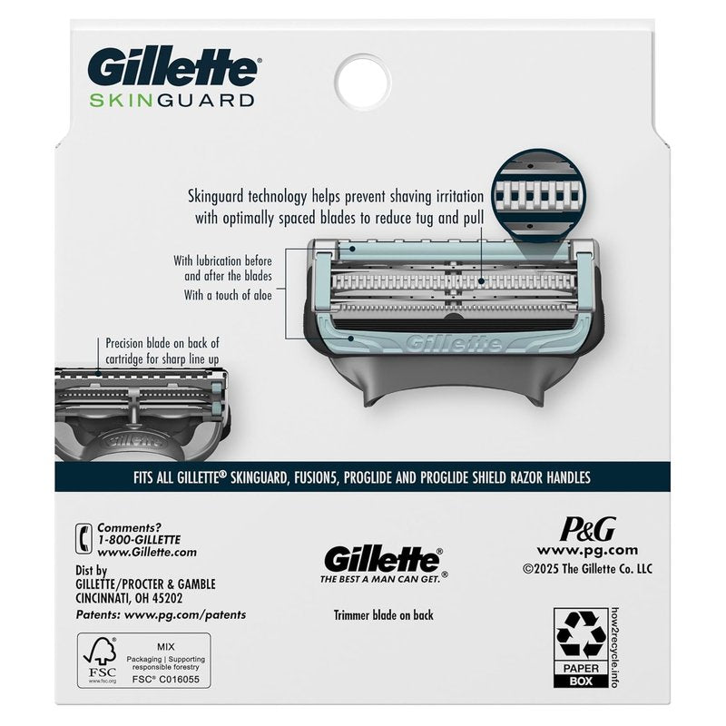 Gillette SkinGuard Razor Blade Refills - 2 Blade Cartridge for Sensitive Skin | 8 Count with Lubrication
