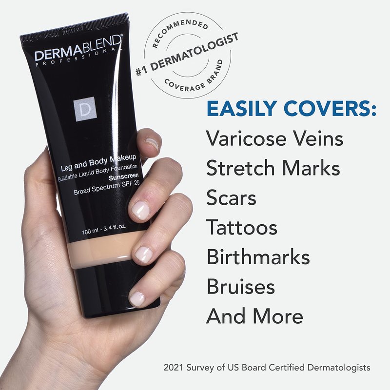 Dermablend Leg and Body Makeup Foundation with SPF 25, 40W Medium Golden, 3.4 Fl. Oz.