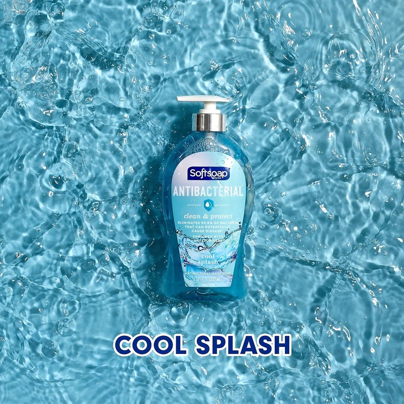 Softsoap Antibacterial Hand Soap, Cool Splash, 11.25 oz Pump Bottle