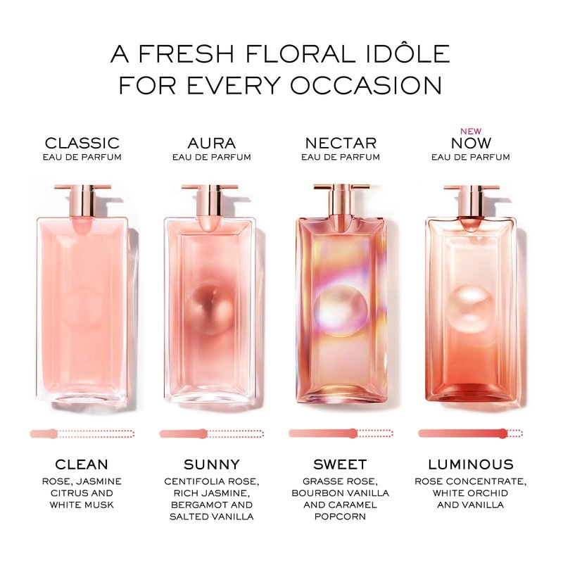 Lancôme Idôle Now Eau de Parfum - Long Lasting Fragrance with Notes of Rose, Musky Orchid Accord & Vanilla - Luminous & Floral Women's Perfume - 0.85 Fl Oz