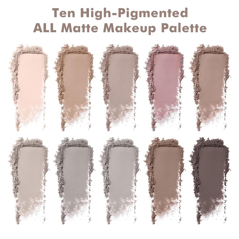 Skiennix Matte Eyeshadow Palette - Ten High-Pigmented Neutral Shades | Blendable, Vegan & Cruelty-Free