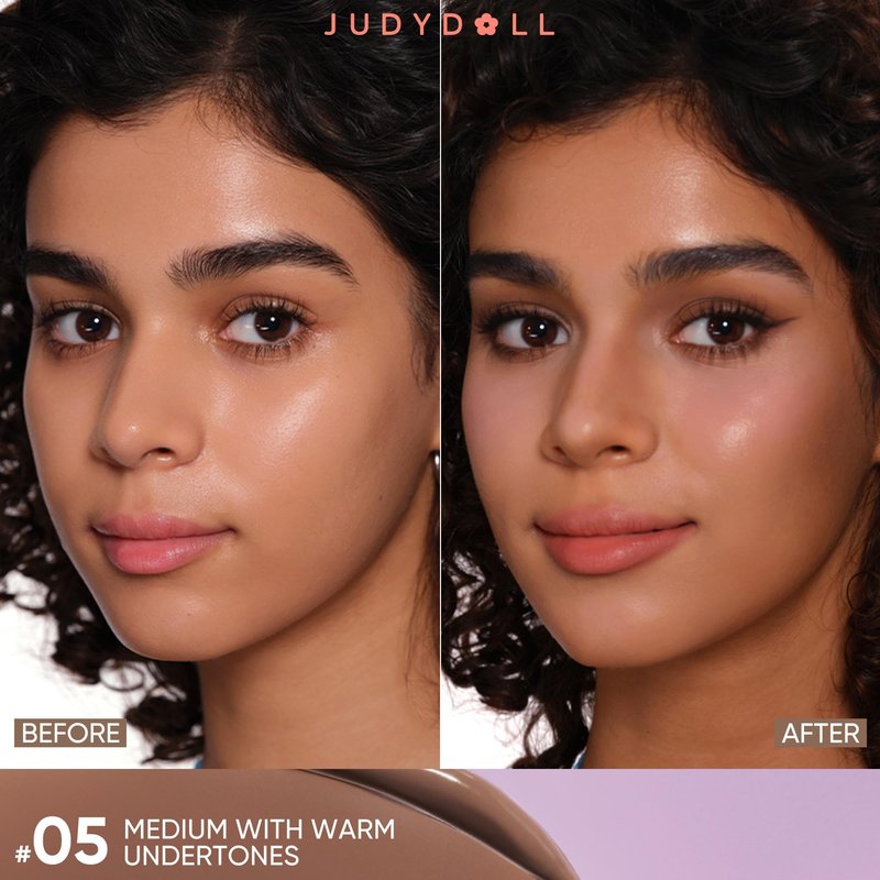 JUDYDOLL Liquid Contour & Under Eye Brightening,Highlighter, Buildable, Ultra-Blendable Contour, Face Contouring Liquid (05 Medium With Warm Undertones)