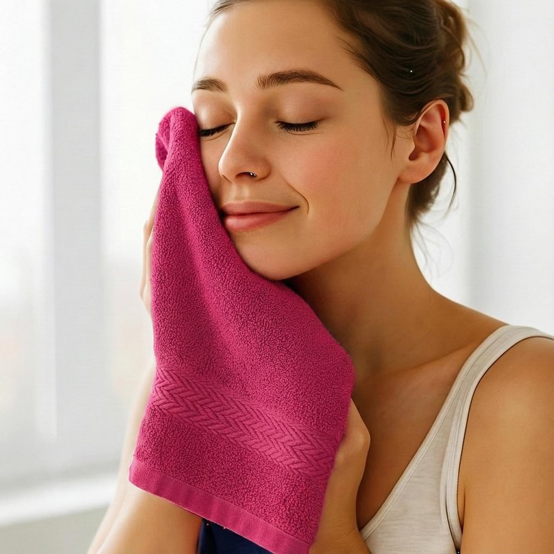 Premium Wash Cloths Set, 13 x13 Inches, 100% Cotton Ring Spun, Highly Absorbent and fast dry, Soft Feel Essential Washcloths for Bathroom, Spa, Gym, and Face, fingertip towel (Pack of 4) (Hot Pink