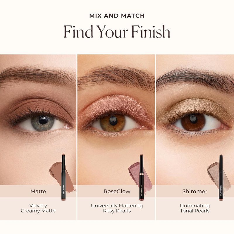 Laura Mercier Caviar Stick Cream Eyeshadow: Shimmer and Matte Finishes, 24HR Wear, Long Lasting, Rich Color, Easily Blendable and Buildable, Waterproof, Hyaluronic Acid Infused