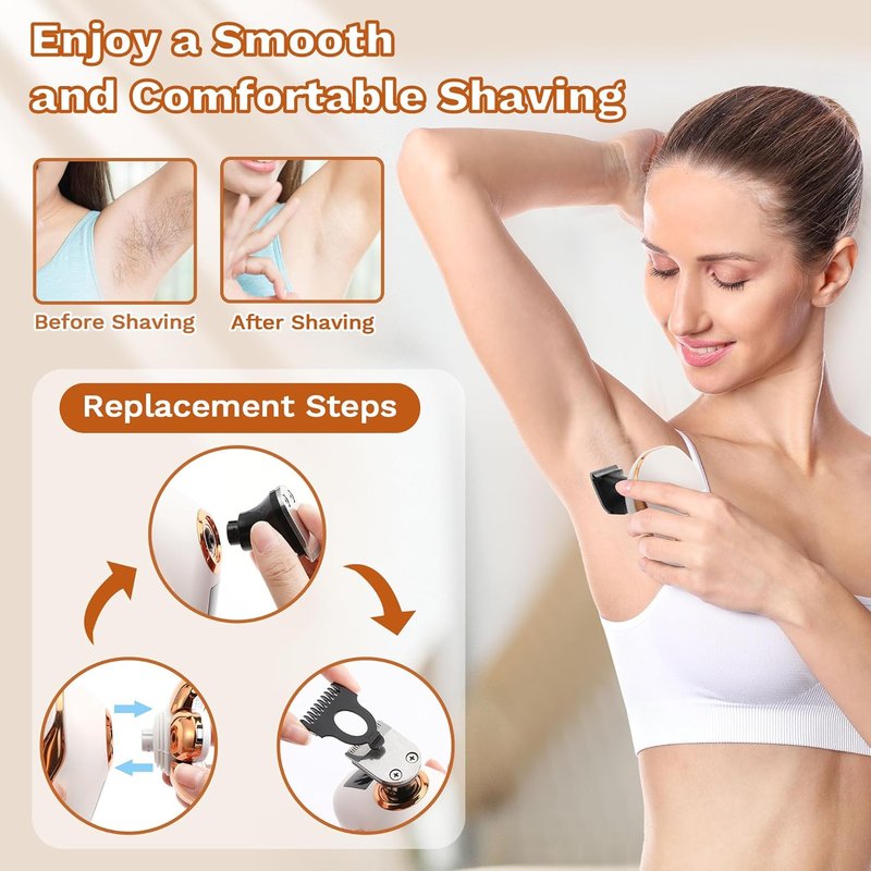 Skiennix Electric Razor for Women - 7D Rechargeable Shaver with 5-in-1 Features | Wet/Dry Use