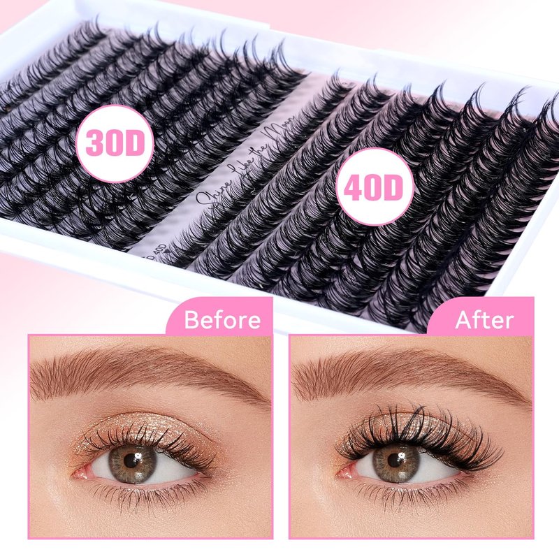 BlinLaLune DIY Lash Extension Kit Eyelash Clusters 9-16mm,280PCS Individual Lashes Kit Perfect for At-Home Use, Beginner-Friendly with Bond Seal Remover and Tweezers (Black, 30D&40D9-16MM NM01)