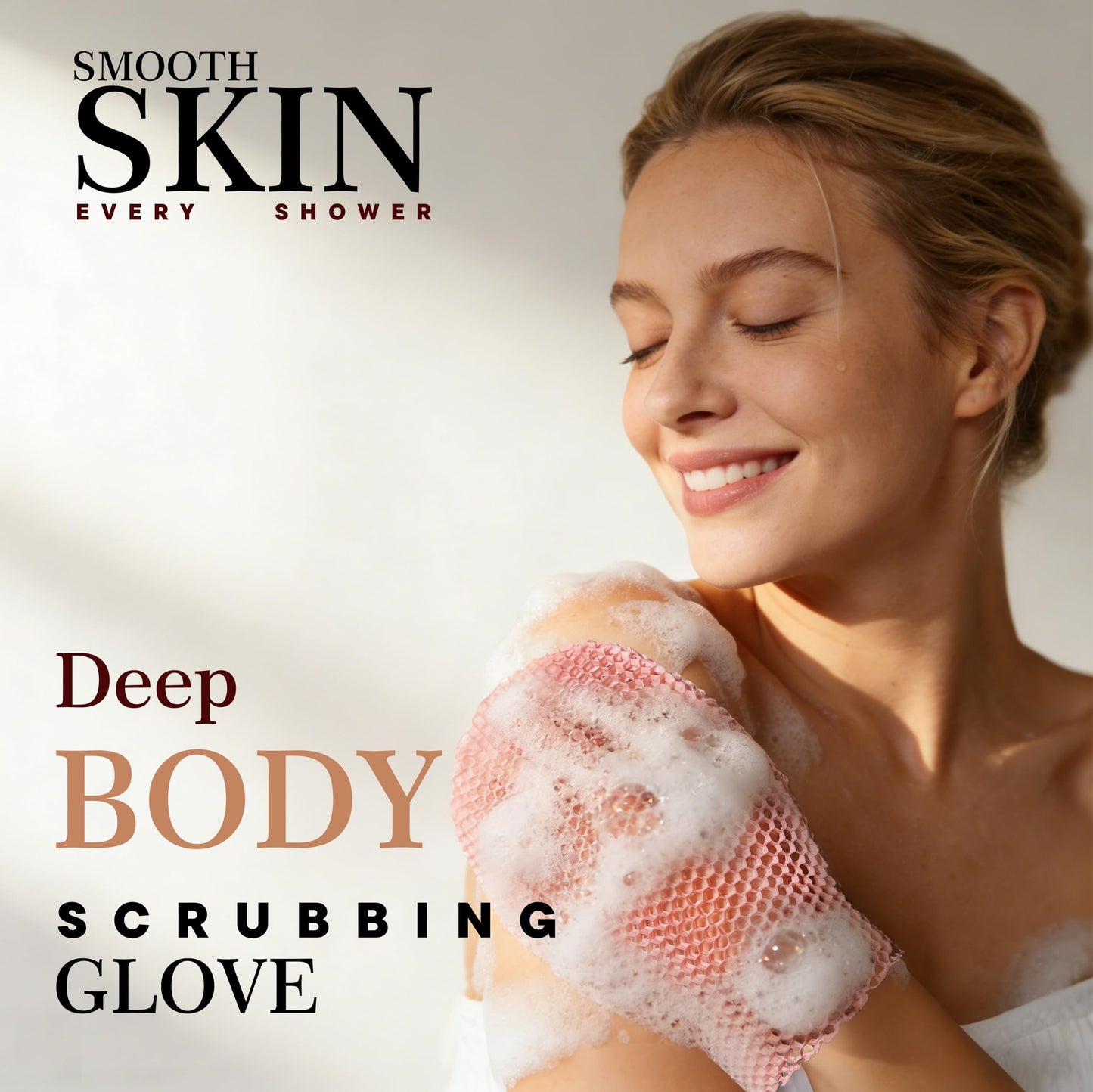 Bath Mitt - Exfoliating Glove, Honeycomb Body Scrubber,Massage Body Scrub Gloves for Home Spa,Mitt Sponges for Cleaning Body,Deep and Gentle,Fast foaming (Pink(Softer,Small Size,) New Version)
