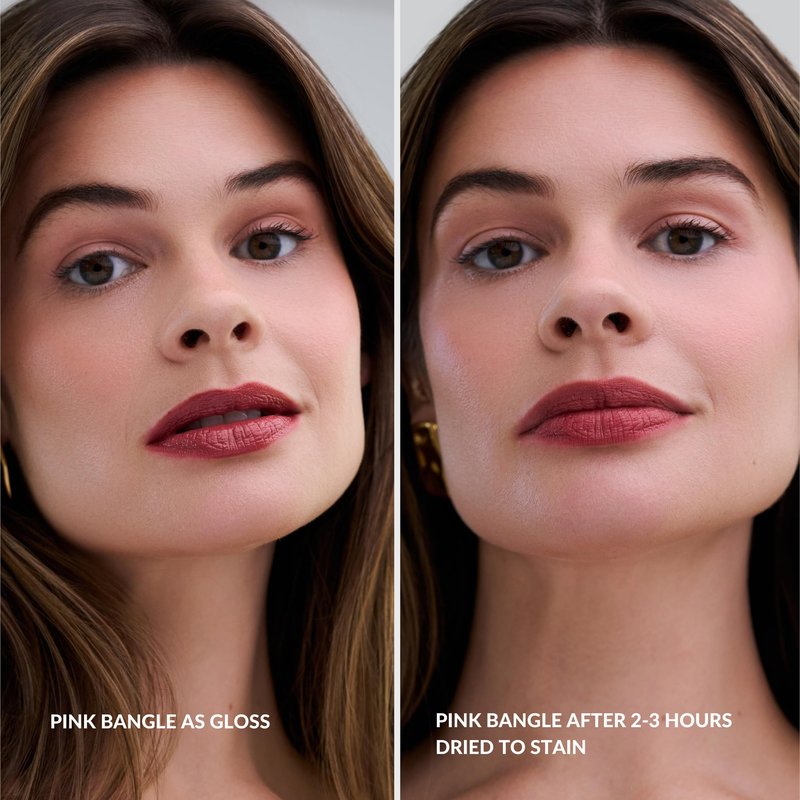 Mango People Hydrating Glossy Fruit Lip Stain, 2-in-1 Gloss to Long Lasting Stain, Tint & Oil Stain, Lightweight Lip Makeup with High-Shine Finish for Soft, Smooth and Nourished Lips, Pink Bangle