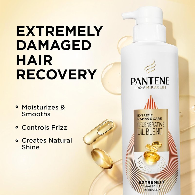 Pantene Pro-V Miracles Shampoo - Sulfate-Free Regenerative Oil Blend for Dry, Damaged Hair | 13.5 Fl Oz