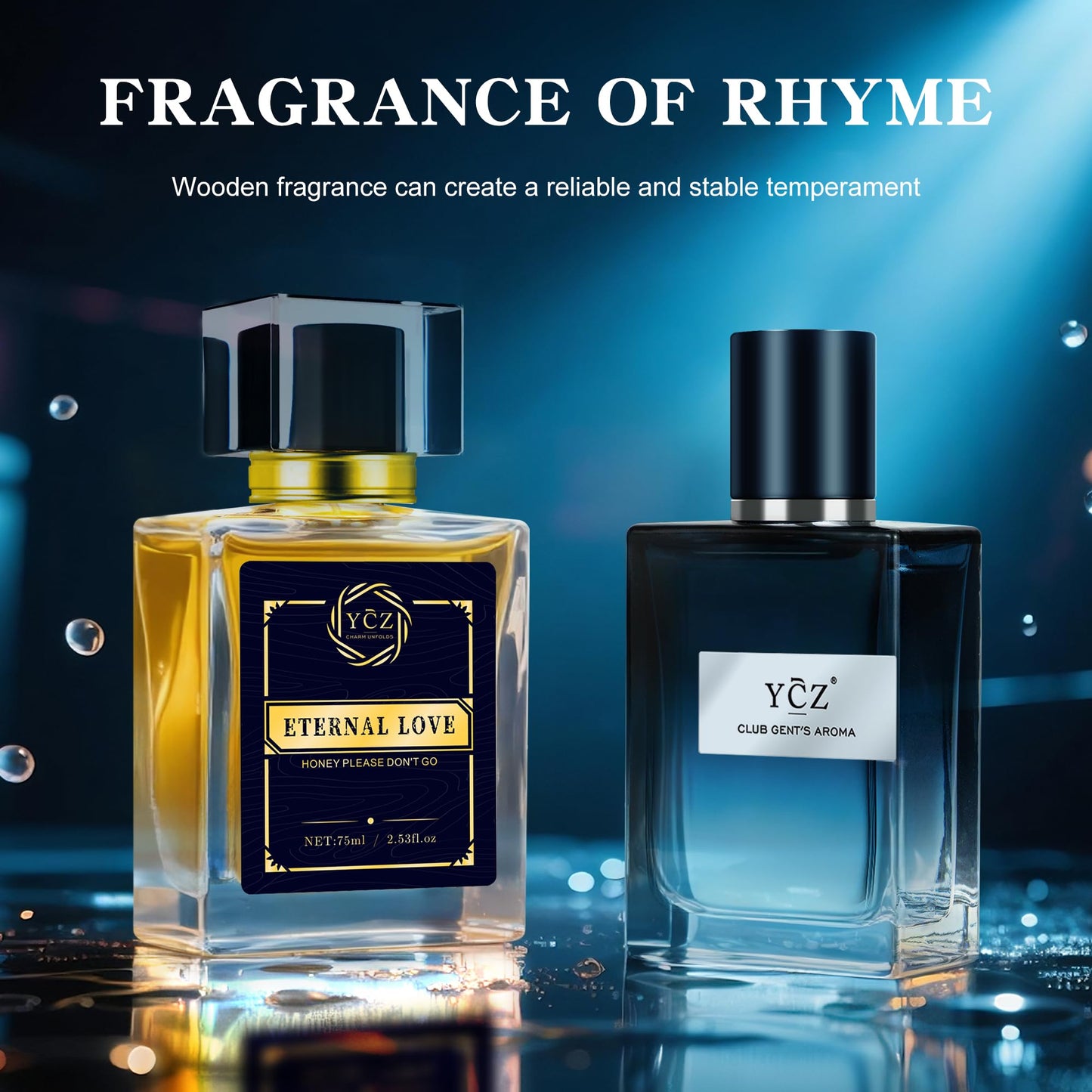 Ycz Cologne for Men Set, 1.7oz(50ml) Bottled Pioneers and Midnight Men Perfume, Spicy Wood Citrus Lemon Lasting Fragrance, Elegant Sleek Bottle Design for Christmas Gifts Ideal
