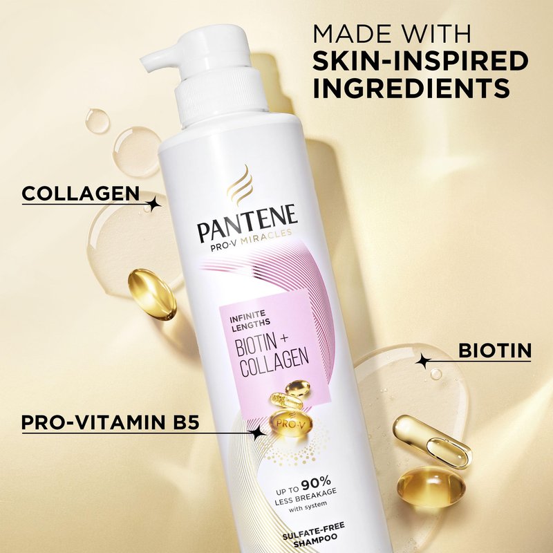 Pantene Pro-V Miracles Infinite Lengths Biotin + Collagen Sulfate-Free Shampoo 13.5 FL OZ