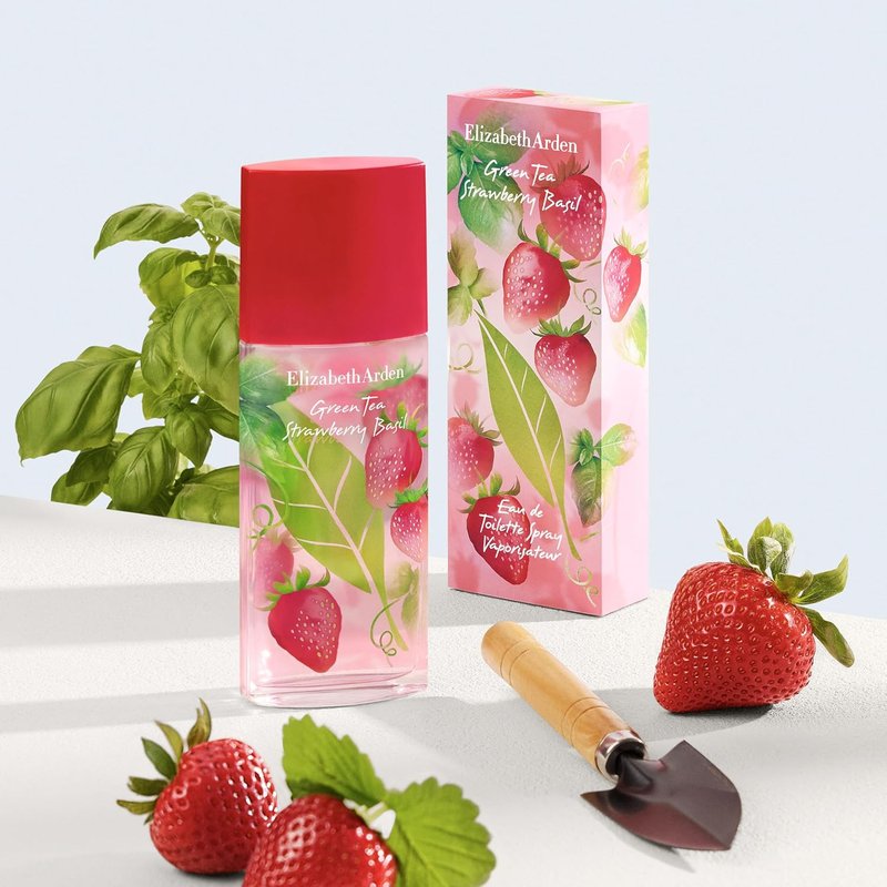 Green Tea Strawberry Basil Eau de Toilette - Long Lasting Fruity Women's Perfume | Fresh Fragrance