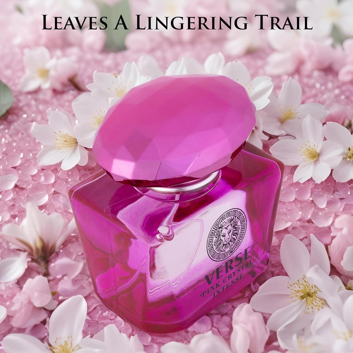Verse Pink Crystal Intense for Women - Fruity Floral Perfume 3.4 fl Oz | Amber & Musk Notes in Elegant Bottle