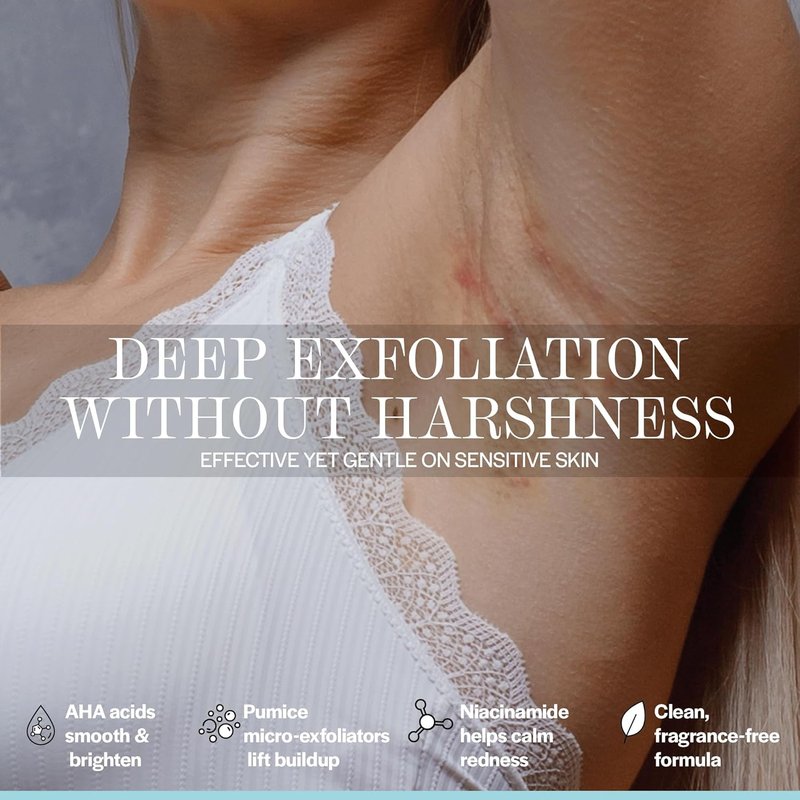 Base Laboratories Ingrown Hair Exfoliating Body Scrub - AHA+BHA Formula for Keratosis Pilaris - 3oz