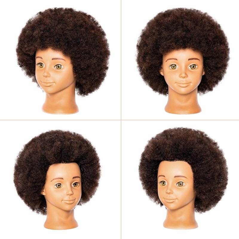 Skiennix Mannequin Head - Authentic Human Hair for Girls' Hair Styling Practice | Includes Clamp Holder