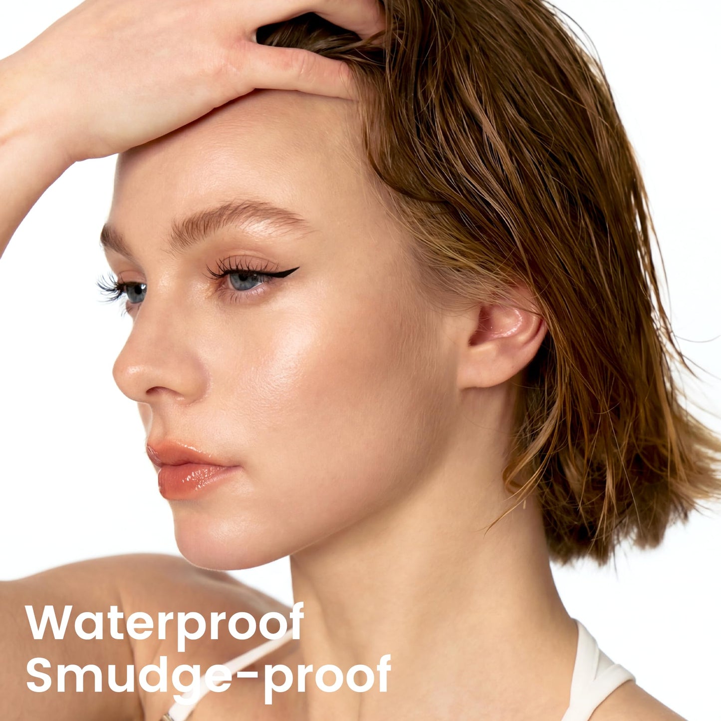 Unicos Winged Eyeliner Stamp - 90° Ergonomic Cat Eye Makeup Tool with Dual-Sided L/R Symmetry, Waterproof & Smudge-Proof Liquid Eye Liner Pen, 2.1ml High Capacity, Long Lasting Finish, 15mm