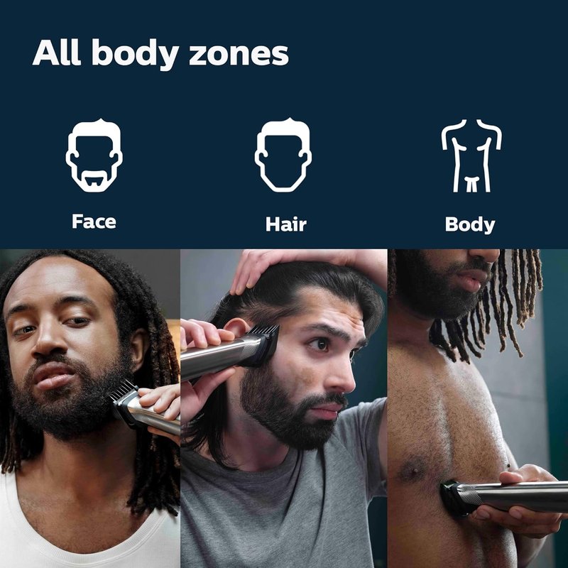 Philips Norelco Multigroom 7000 Series - All-in-One Trimmer & Grooming Kit | 19-Piece Set for Beard, Hair, and Body