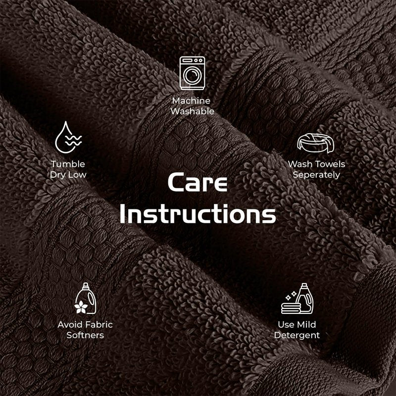 RIVERSIDE 12-Pack Premium 100% Cotton Brown Face Towels for Bathroom [12x12] - Reusable Luxury Face Wash Cloths for Showering - 550 GSM Super Soft & Absorbent Washcloths for Body, Spa & Gym