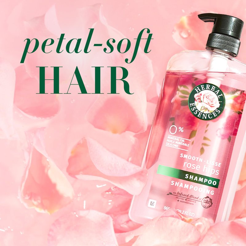Herbal Essences Shampoo & Conditioner Set, Rose Hips - Smooth Collection, Paraben-Free, Color-Safe, Shiny Hair with Jojoba & Vitamin E, 29.2 Fl Oz Each, 2-Pack
