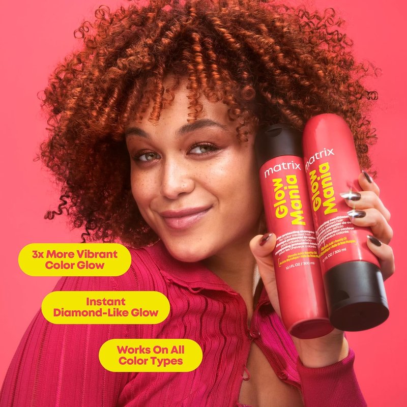 MATRIX Glow Mania Conditioner - Sulfate-Free Shine Enhancer with Glycolic Acid & Rosehip Oil | For Dull, Color-Treated Hair