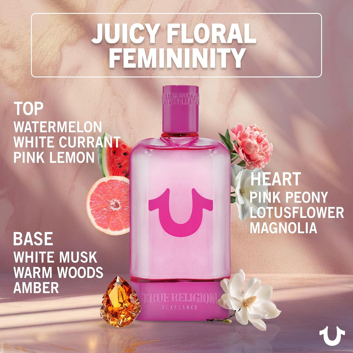 True Religion Fragrance for Women - Fruity Floral Amber Eau De Parfum Spray | 3.4 fl oz (100 mL)