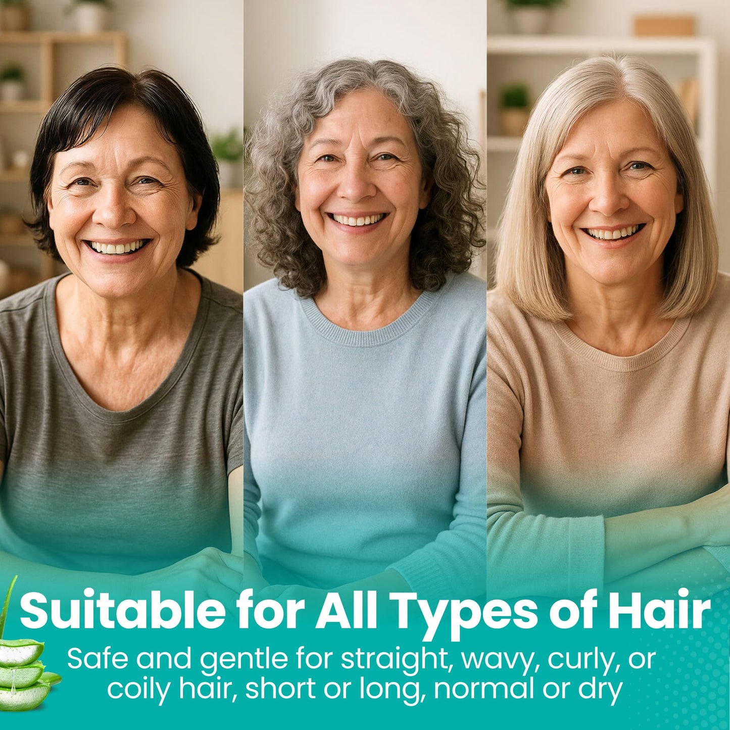 No-Rinse Shampoo & Conditioner Shower Cap, Waterless Hair Washing for Elderly, Bedridden, Hassle-Free Microwavable Hair Washing Cap infused with Aloe & Vitamin E – 6-Pack