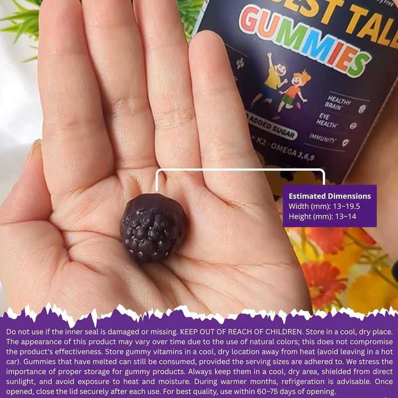 NuBest Tall Gummies for Kids & Teens - Bone Strength, Immunity & Digestive Health | 20+ Vitamins, No Added Sugar