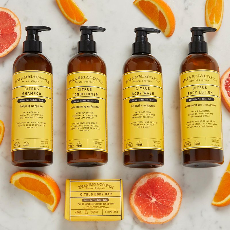 Pharmacopia Citrus Body Wash - Natural Shower Gel, Moisturizing and Nourishing Body Cleanser - Infused with Organic Aloe Vera, Coconut Oil, and Green Tea Extract - Vegan and Cruelty-Free, 16 oz