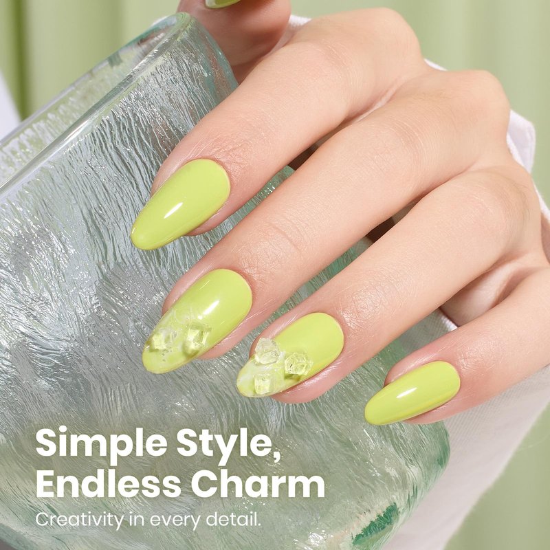 Beetles Green Gel Nail Polish - Fresh Pistachio 15ML/0.51Fl Oz, Light Green Gel Nail Polish, Neon Lime Color Soak Off UV LED Lamp Pastel Nails Art, Manicure Salon DIY Summer Day Nails