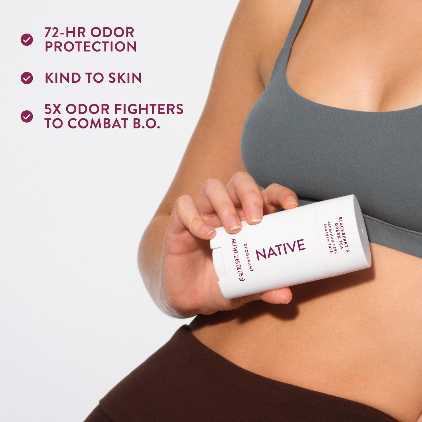 Native Deodorant Contains Naturally Derived Ingredients, 72 Hour Odor Control, Deodorant for Women and Men, Aluminum Free, Blackberry & Green Tea 2.65oz