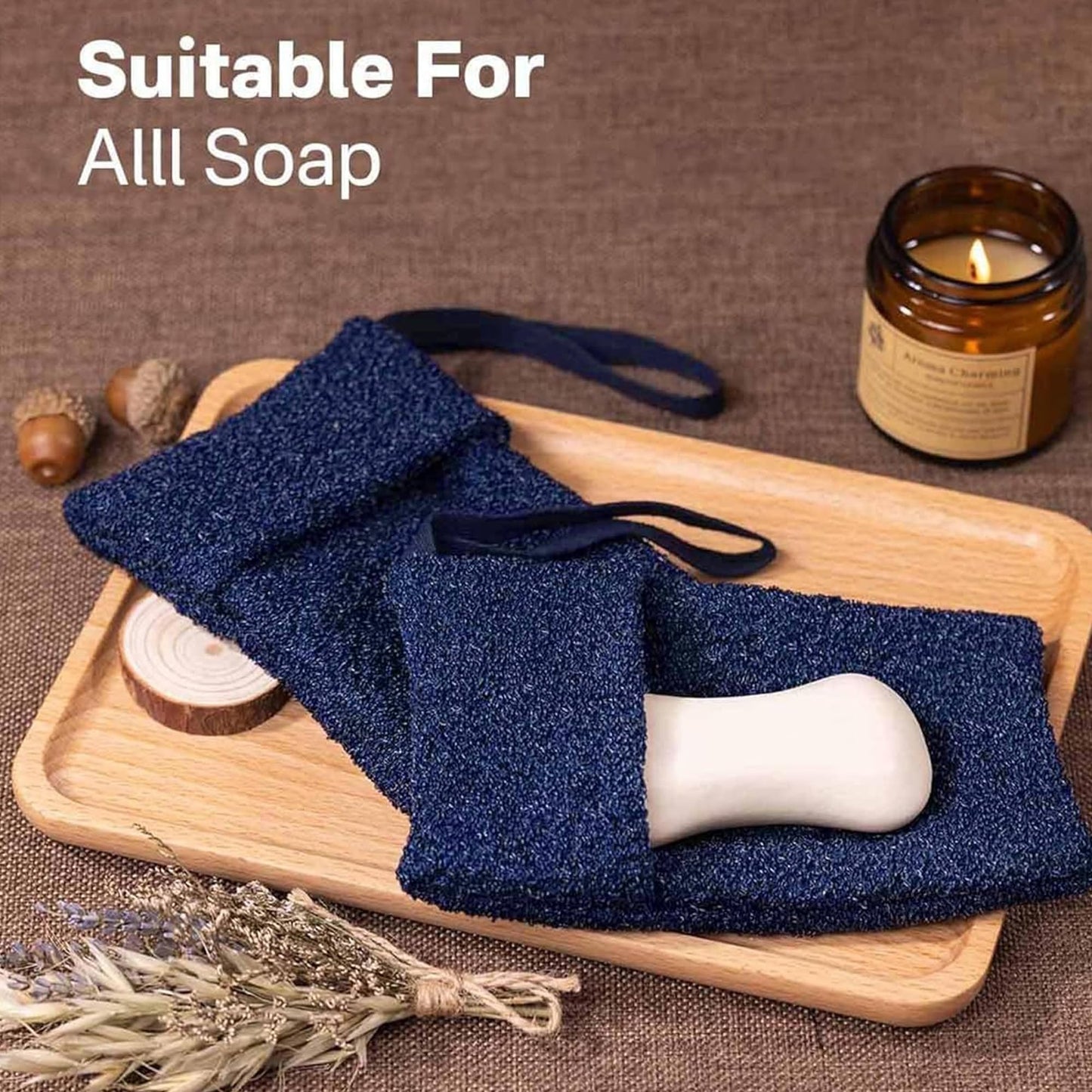 Yiclick Soap Bag 2 Pack, Bar Soap Pouch, Soap Saver Bag, Exfoliating Mesh Soap Bag for Shower, Soap Bags for Soap Bars, Soap Bar Loofah Pouch, Soap Travel Case Dishes Box Container for Men Women